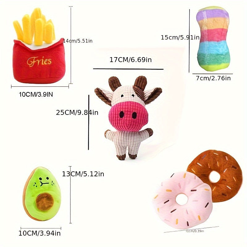 15-Piece Cartoon Plush Squeaky Dog Toy Set – Cute Random Styles, BB Squeaker Chew Toys for Small Dogs, No Battery Needed, Durable Soft Plush Toys for Teeth Cleaning & Play, Variety Gift Pack