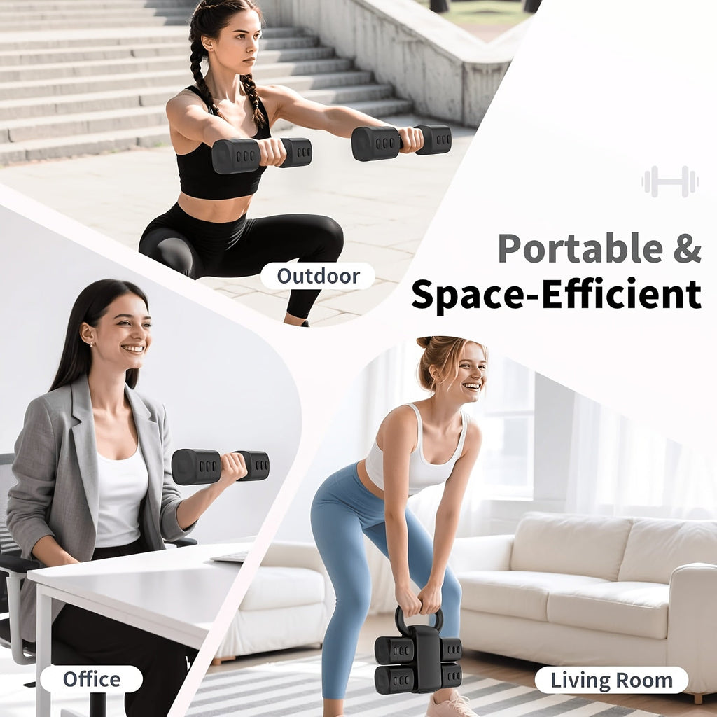 2-in-1 Adjustable Dumbbell & Kettlebell 0–11 Lb (0–5 kg) Twist-Lock 0.5 kg Steps No Battery Needed Compact Home Gym Office & Rehab – Light Green