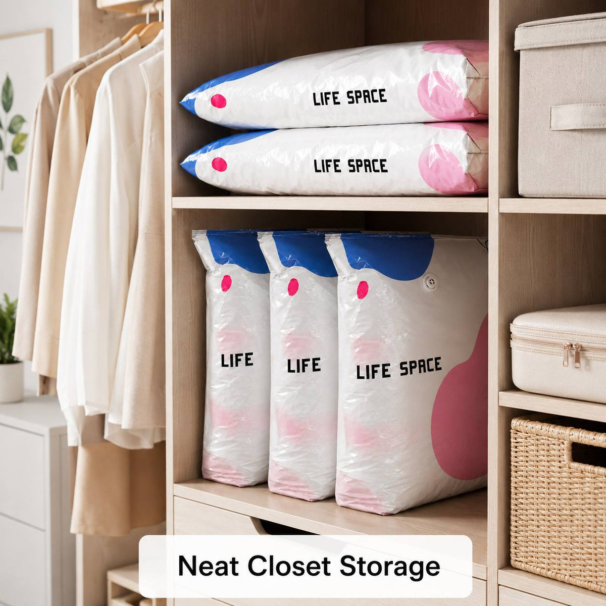 10-Pack Extra-Large Compression Bags - Press-to-Seal, Pump-Free, Heavy-Duty Vacuum Storage - Space Saving for Clothing, Blankets, Travel, Moving & Emergency Storage