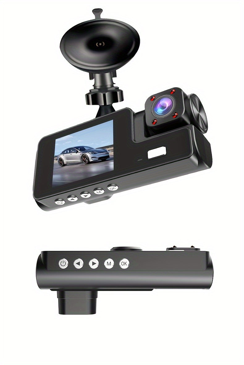 3-Channel Dash Cam, 4K Front + 4K Interior + 1080P Rear, includes Free 32GB Card, Night Vision, G-Sensor, Wide Angle, Real-Time Recording & Parking Monitor – Velora