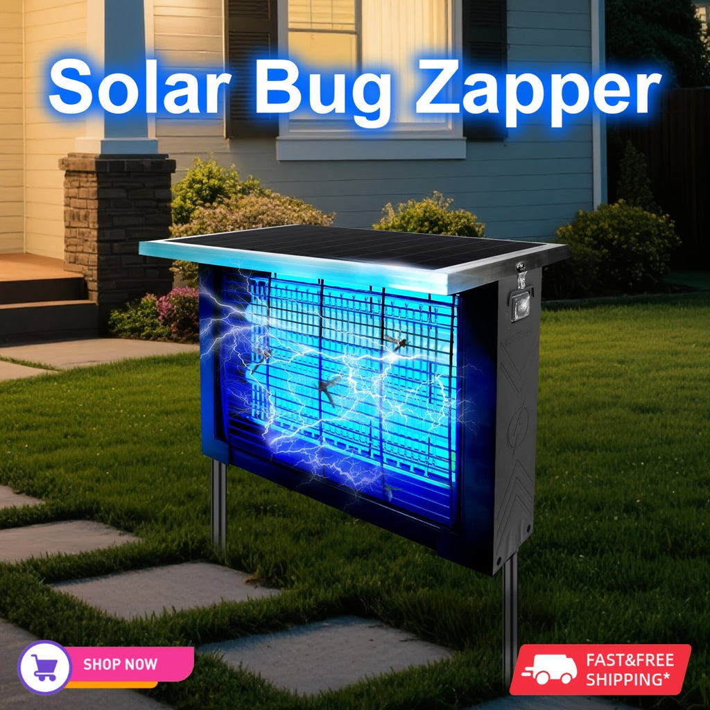 Powerful Solar Bug Zapper - 2,000 Sq Ft Coverage - Portable Rechargeable Cordless Mosquito & Fly Zapper - Patio, Garden, Backyard, RV & Camping Pest Control
