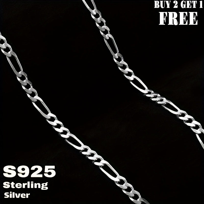 925 Sterling Silver Figaro Chain Necklace – 6mm Wide, 18 to 24 Inches, Unisex for Men & Women, Includes Gift Box – Classic Silver Chain for Everyday Wear & Gifting
