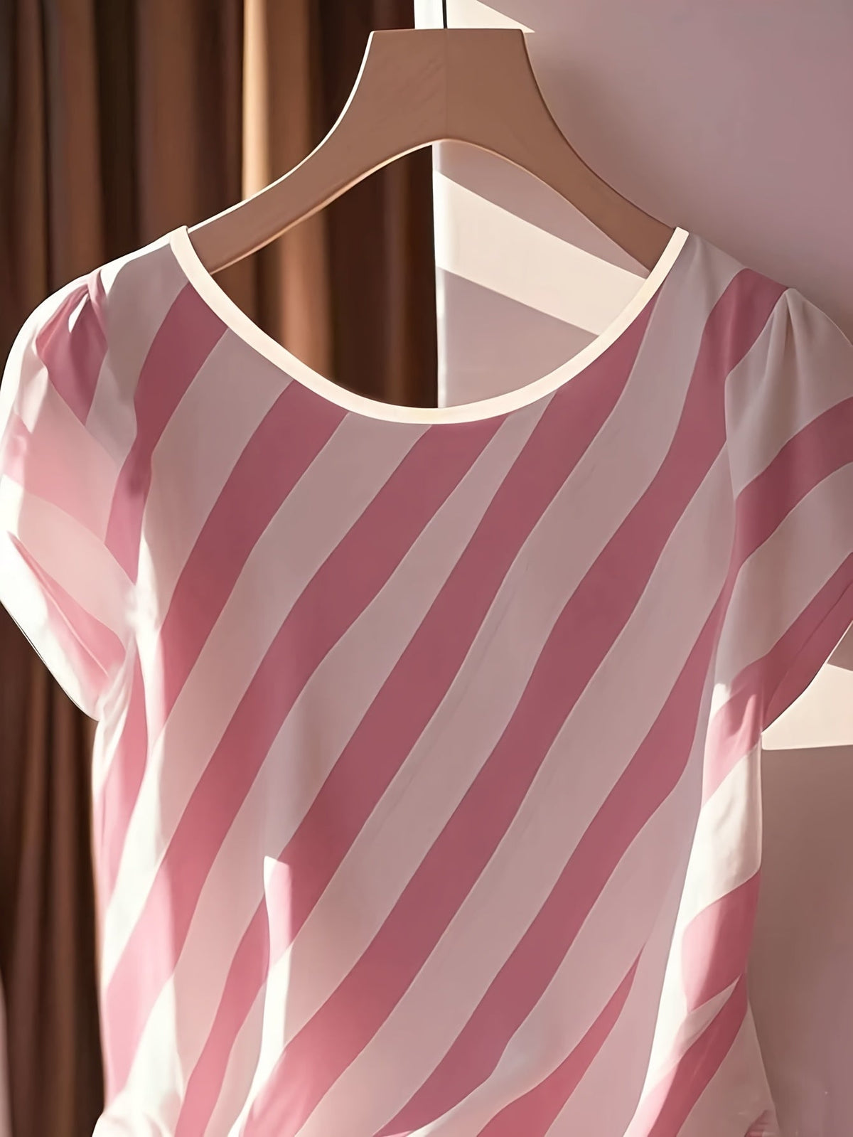Women's Sleeveless French-Style Striped Blouse with Bow Detail - Semi-Sheer Round Neck Shirt for Spring, Summer, and Fall, Casual to Dressy | Elegant French-Inspired Machine-Washable Ladies' Top