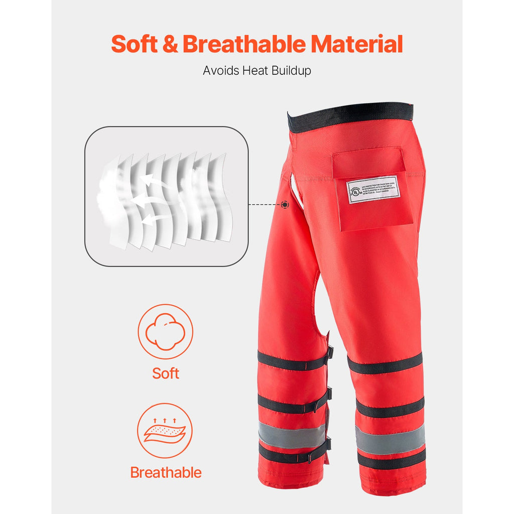 Chainsaw Chaps 39.7" Apron Style, Class D 8-Layer Cut-Resistant Protection, 420D Nylon, ASTM F1897-20 & F3325-20 Certified, Adjustable Waist 22"-48", Lightweight Ergonomic Forestry Safety Chaps