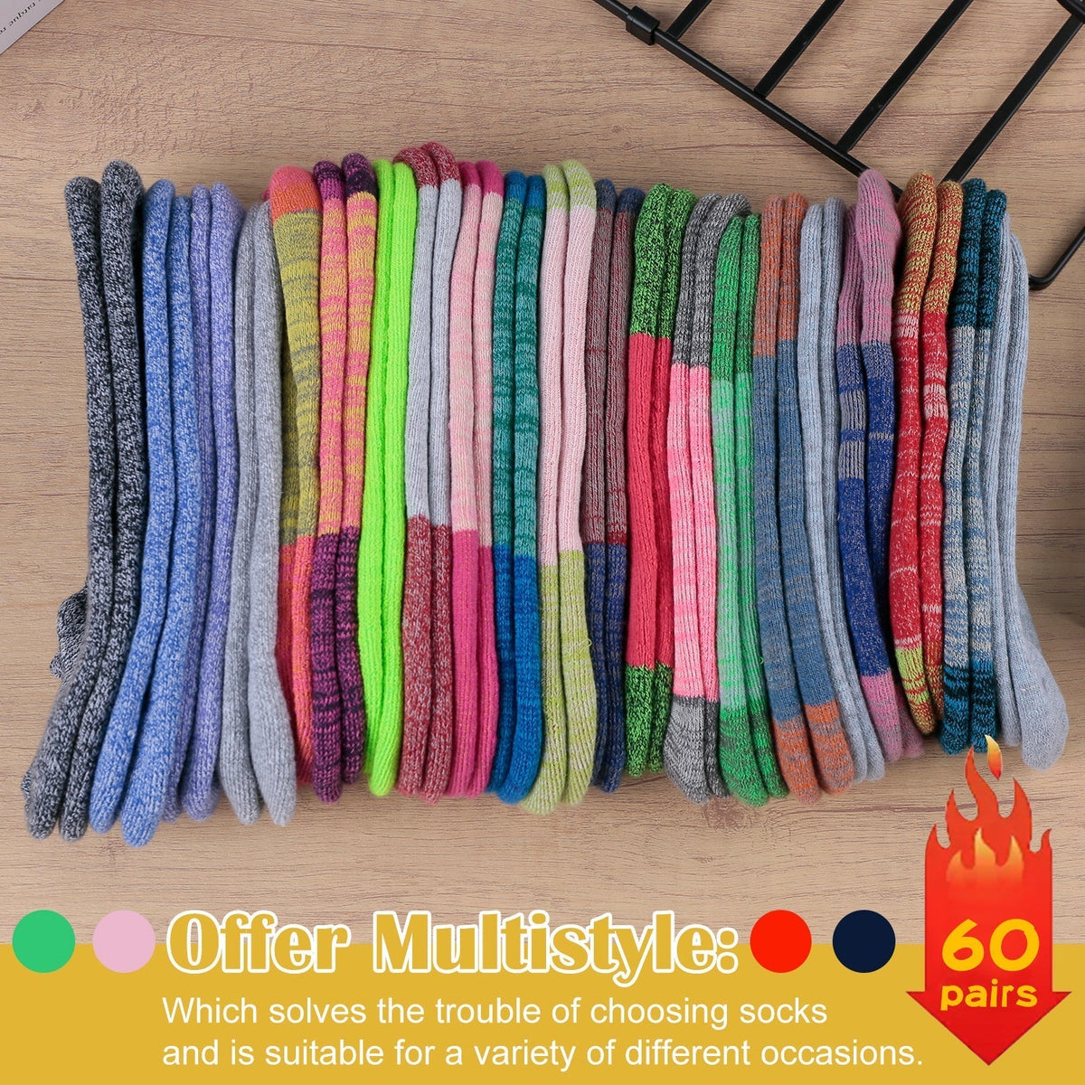Bulk Colorful Ankle Socks 25 or 60 Pairs Assorted Random Colors Unisex for Men Women – Moisture-Wicking Breathable Reinforced Heel and Toe for Daily Wear, Gifts, and Parties, Sizes US 8-10 & US 9-12
