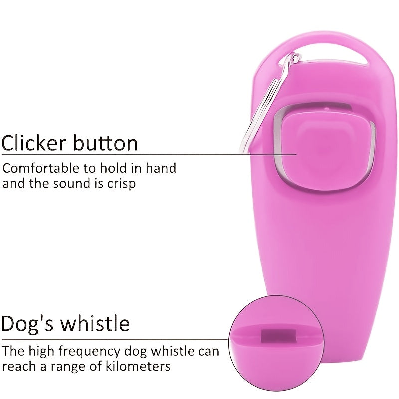 Dog Training Clicker 2 Pack - Professional Pet Clicker Trainer for Dogs, Puppies, and Cats, Positive Reinforcement Dog Obedience Training Tool with Wrist Strap, Pink and Red