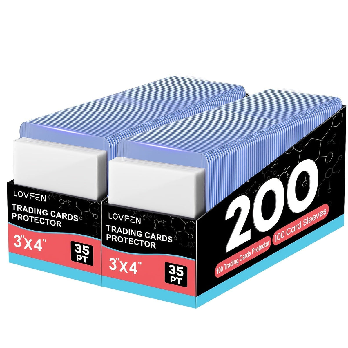 3x4 Top Load Card Holders & Sleeves for Baseball & Trading Cards – Hard Plastic Regular Top Loaders, 100 to 2000 Count Sets for Sports, Football, and Pokemon Cards, Card Collector Supplies
