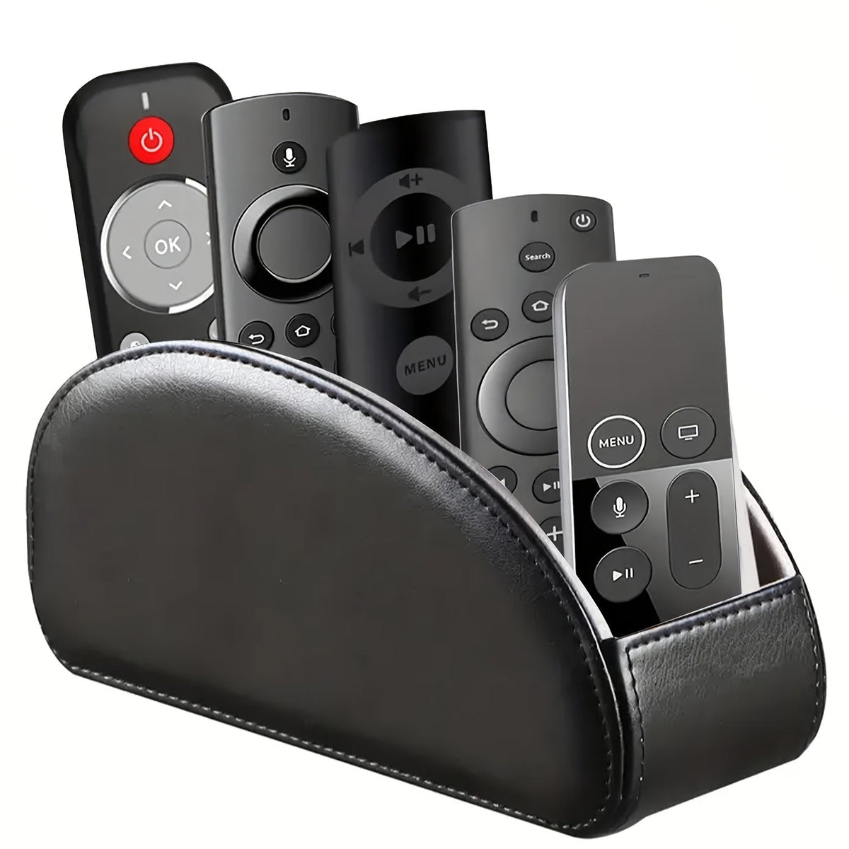 Remote Control Holder with 5 Compartments Desktop Organizer Caddy – Bedside Storage Box for TV Remotes, Pens, Eyeglasses, Office Stationery, and Home Appliance Controllers