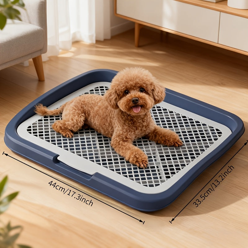 Dog Potty Tray Leak-Proof Indoor Puppy Toilet with Removable Grate, Washable Pee Pad Holder for Apartment Puppy Training, Pet Potty Station for Small to Medium Dogs