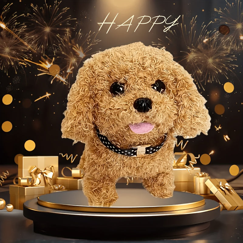 Interactive Robot Puppy Toy: Walking, Barking, Tail-Wagging Realistic Electric Simulation Dog with Dog Bone Accessory, Gift Box, Kids' Birthday, Christmas, New Year Gift for Boys and Girls