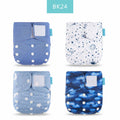 HappyFlute 4-Pack Washable Reusable Cloth Diaper Cover Set, Adjustable Snap Nappy Cover Fits 6.61–33.07 lb Babies & Toddlers, Eco-Friendly Waterproof Cloth Diaper Covers for Boys & Girls, Planet