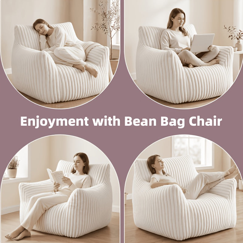 Plush Bean Bag Chair with Armrests, Fluffy Cloud Couch Ultra Soft Cozy Single Sofa, Comfy Beanbag Chair for Napping Reading Relaxing, Bedroom Living Room Dorm Lounge Chair, Multiple Colors