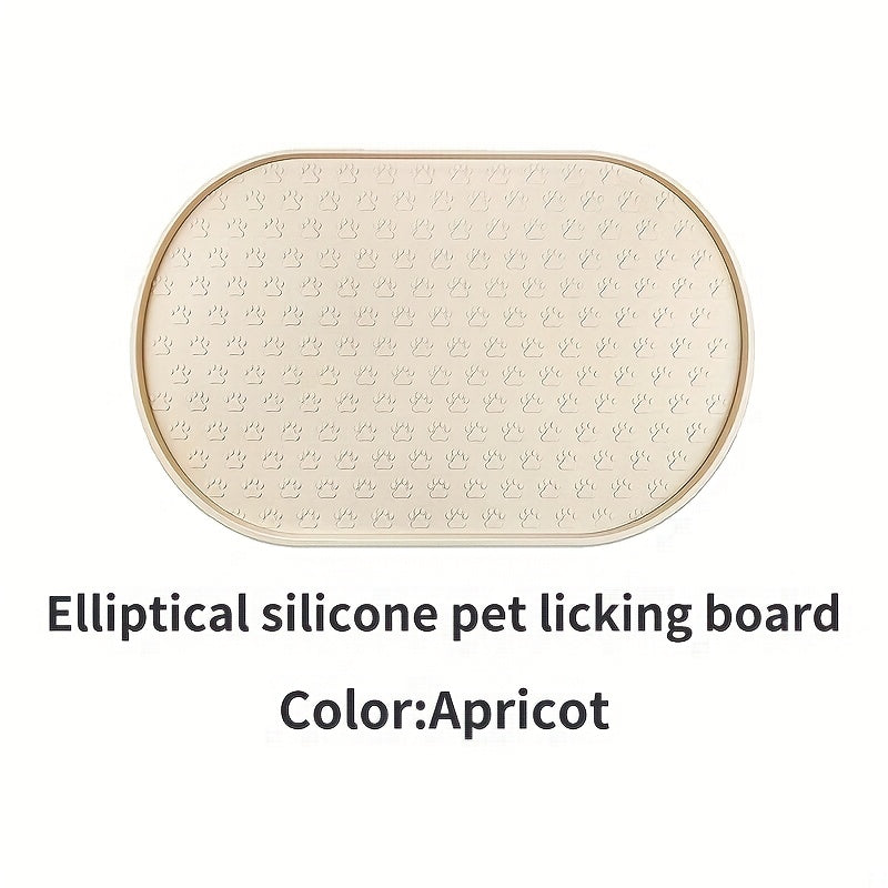 Silicone Pet Feeding Mat - Non-Slip Waterproof Oval Dog & Cat Food Mat, Easy to Clean Odorless Placemat for Pet Bowls, 6 Colors Available - Keeps Floors Clean During Mealtime