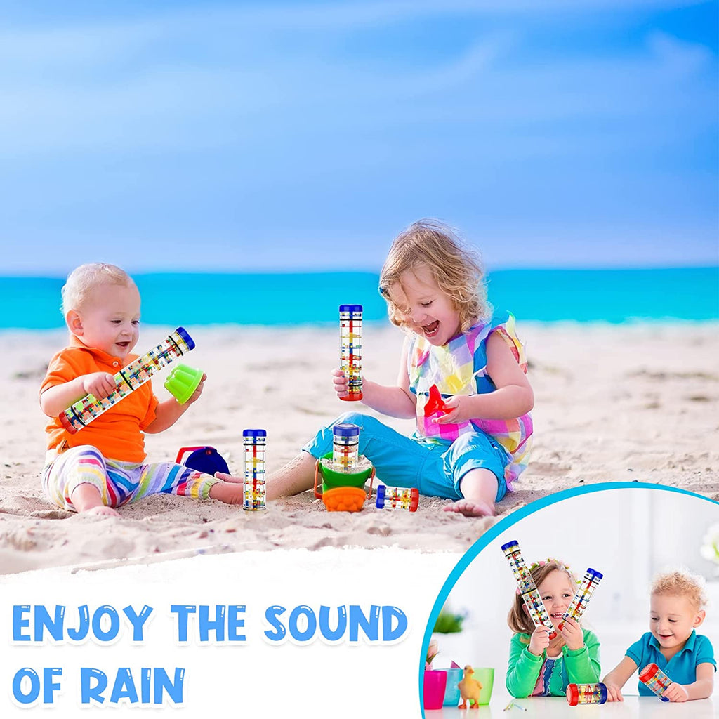 Colorful Rainmaker Musical Toy for Babies, 40cm Translucent Shaker with Vibrant Beads, Rain Sound, Educational Sensory Instrument for Color Recognition and Coordination Development, Gift for Ages 0+, ABS Safe