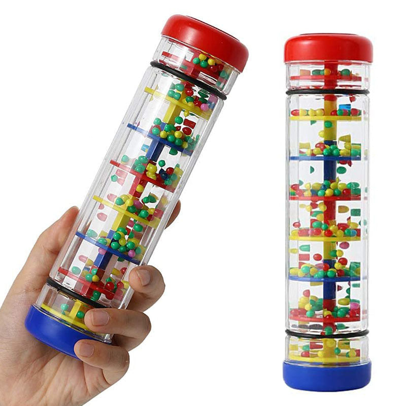 Colorful Rainmaker Musical Toy for Babies, 40cm Translucent Shaker with Vibrant Beads, Rain Sound, Educational Sensory Instrument for Color Recognition and Coordination Development, Gift for Ages 0+, ABS Safe