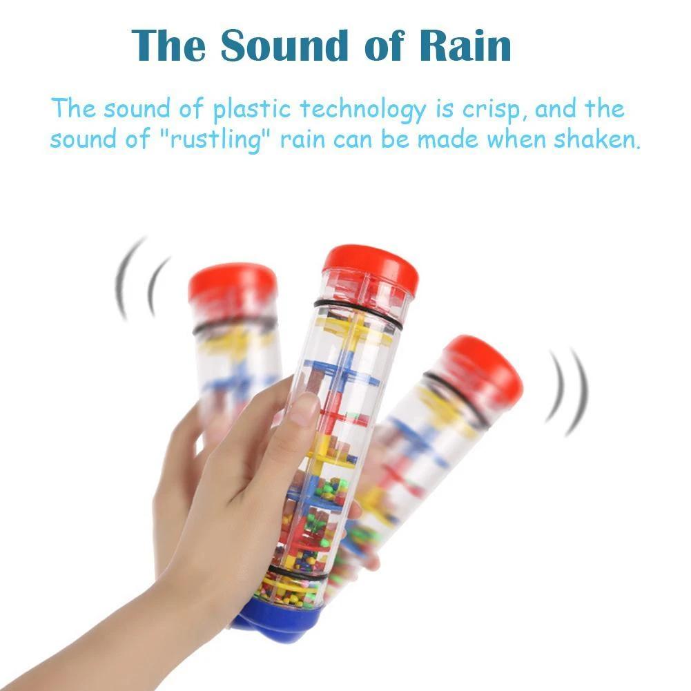 Colorful Rainmaker Musical Toy for Babies, 40cm Translucent Shaker with Vibrant Beads, Rain Sound, Educational Sensory Instrument for Color Recognition and Coordination Development, Gift for Ages 0+, ABS Safe
