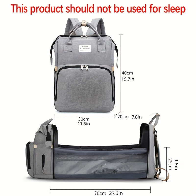 Women's Large Capacity Expandable Travel Backpack, Heavy-Duty Multi-Compartment Foldable Laptop Backpack for Work & Travel, Durable Polyester Carryall in Dark Blue & Grey