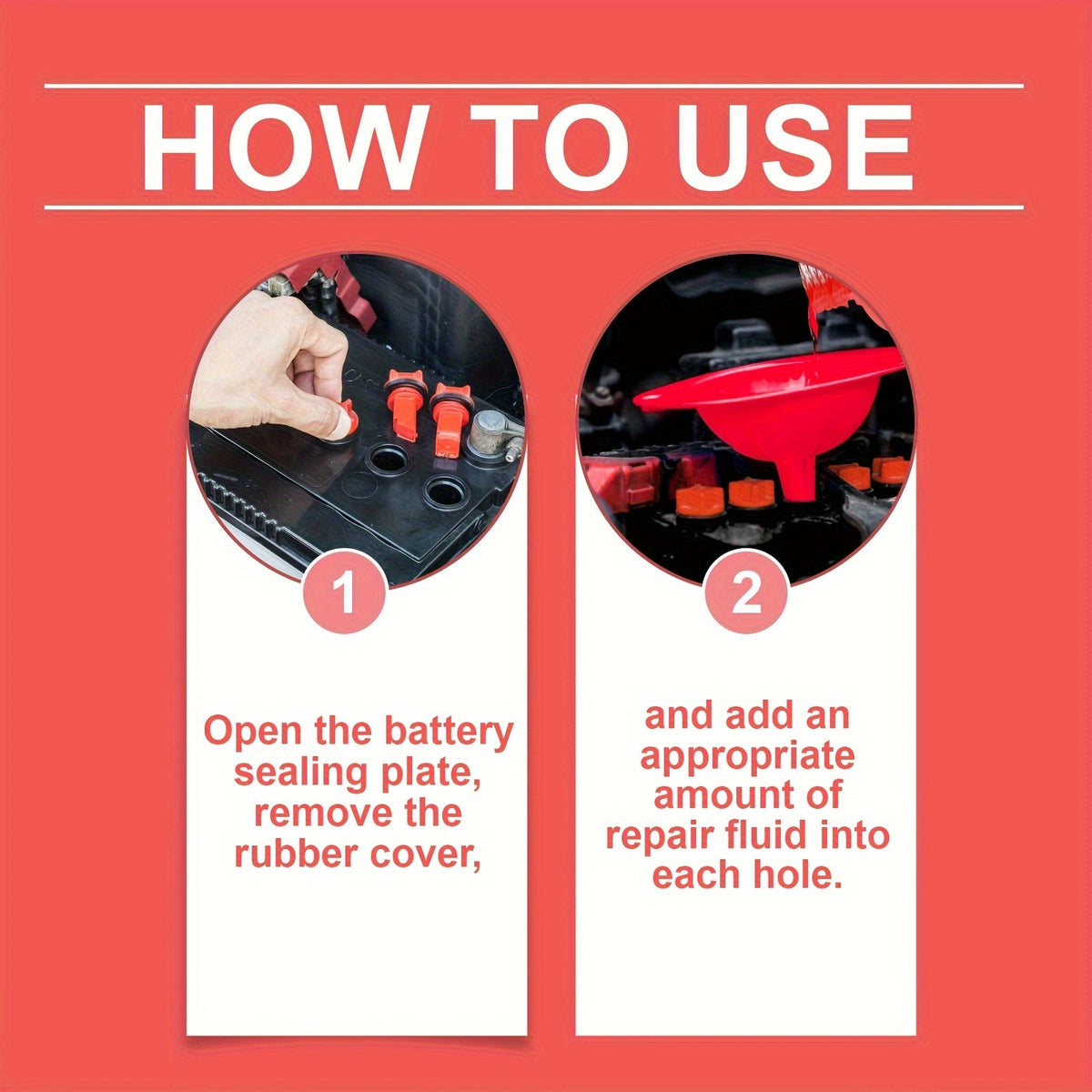 Battery Repair Fluid 3-Pack Restore Lead-Acid & Lithium EV Car Battery Performance Maintenance Solution, Low Odor, Fragrance-Free, Fits All Models, 3.38oz Each
