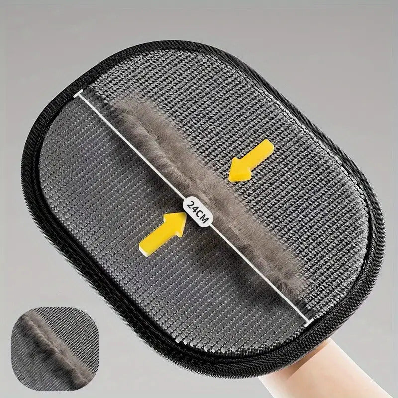 Pet Hair Removal Grooming Glove - Upgraded Large Static Cat & Dog Deshedding Glove 9.84x7.08 Inch, Efficient Pet Hair & Dander Remover for Furniture, Clothes & Couch, Reusable Pet Grooming Tool
