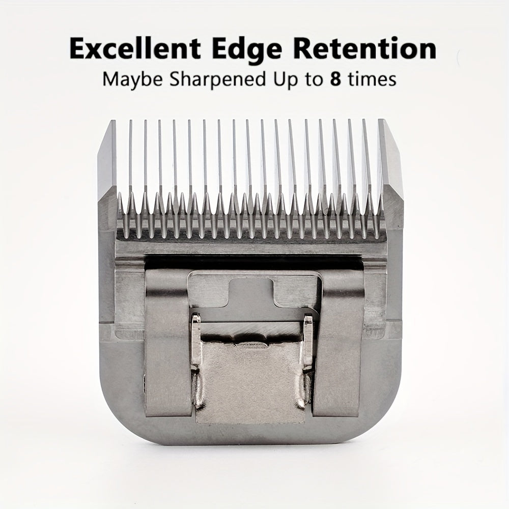 4-Pack A5 Dog Grooming Clipper Blades Set - Detachable Stainless Steel Blades #10 #7F #5F #4F Compatible with Andis, Oster, Heiniger & All A5 Series Clippers, Professional Pet Grooming Replacement Blades