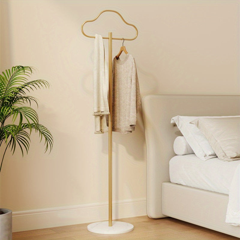 Modern Cloud Coat Rack Floor Standing – Italian Style Minimalist Iron Art Clothes Hanger with Round Base for Bedroom Living Room in White Gold Black