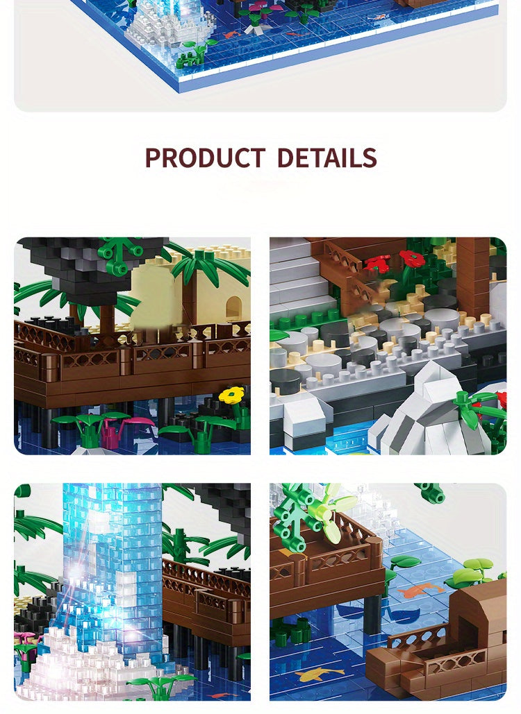 3320-Piece Micro Building Blocks Bonsai Tree Set: Chinese Architecture Peach Blossom and Cherry Blossom Collectible Model Kit for Adults and Teens, Home Decor Display Gift