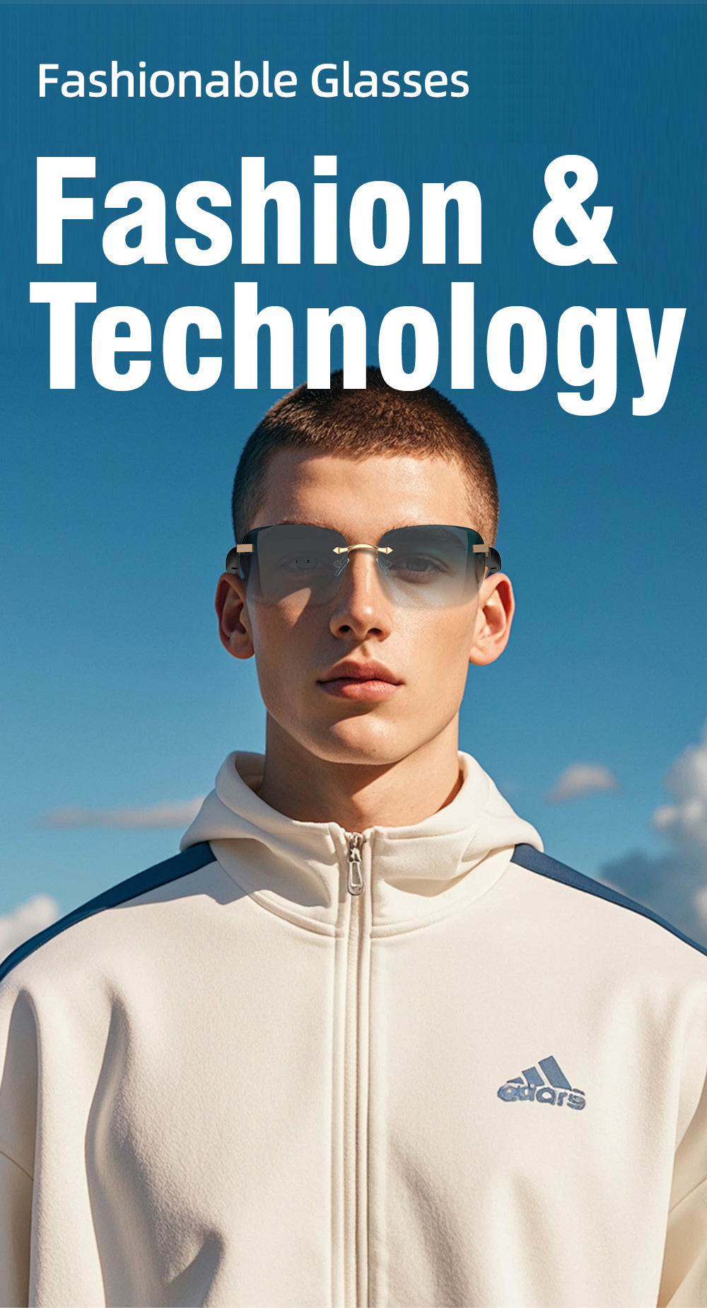 Bluetooth Smart Glasses with Touch Controls & Open Ear Audio – Integrated Microphone, Hands-Free Calls & Music, Polarized Lenses, Ideal for Outdoor Sports, Driving & Everyday Wear