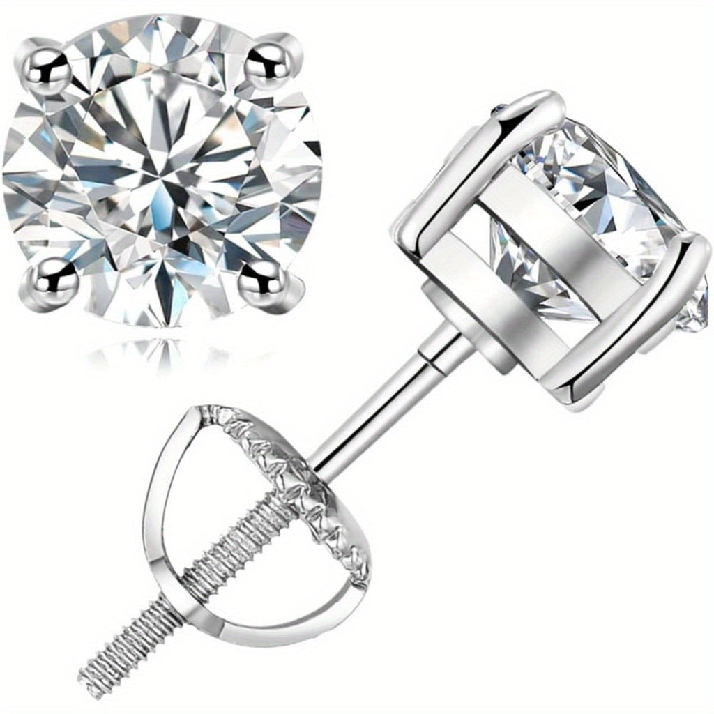 925 Sterling Silver Moissanite Spiral Earrings for Women & Men – Brilliant Lab-Created Diamond Swirl Stud Earrings, Elegant Unisex Jewelry Gift in Gold & Silver, Round & Heart Shapes, 3MM to 6MM