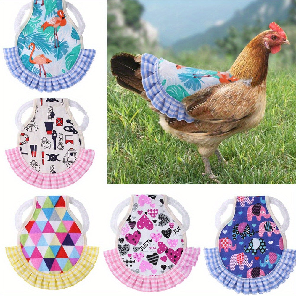 Pet Chicken Clothes Ruffled Vest Costume for Chickens, Ducks, and Geese - Elastic Chest Harness Vest Outfit for Backyard Poultry - Funny Chicken Costume Gift for Chicken Lovers, Assorted Styles