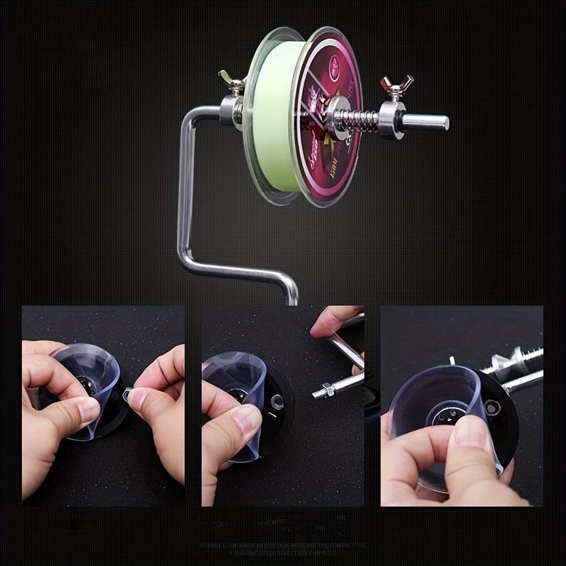 Stainless Steel Portable Fishing Reel Spooler Line Winder Tool for Spinning and Baitcasting Reels, Outdoor Fishing Tackle Accessory for Easy Line Loading