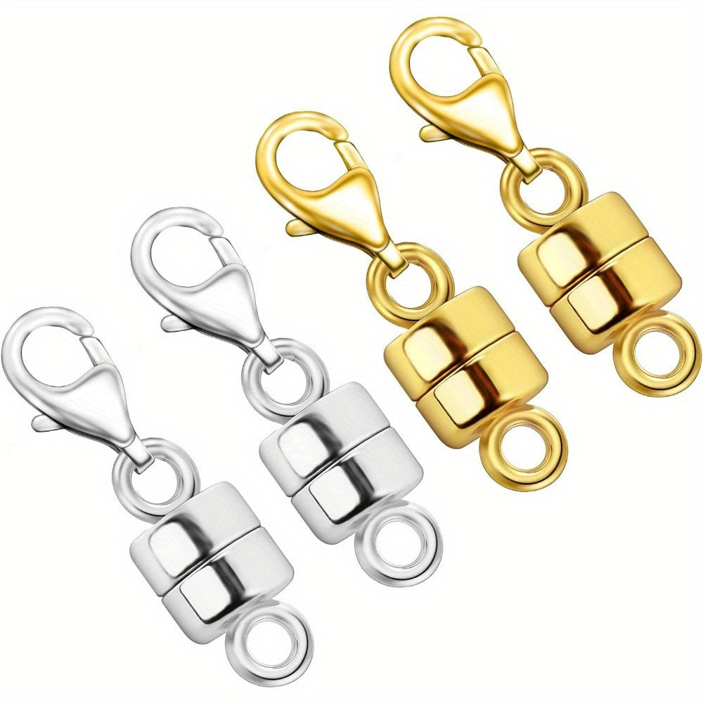 Magnetic Necklace Clasps and Closures with Lobster Clasp Converters – Gold and Silver Jewelry Findings for Bracelets, Necklaces, and Chains – Available in 2, 6, 7, 8, 9, 16, and 18 Piece Sets