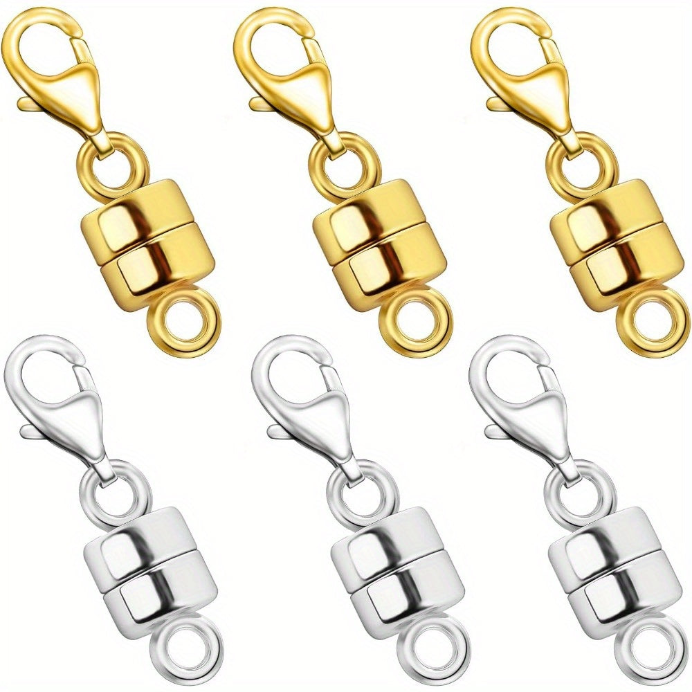 Magnetic Necklace Clasps and Closures with Lobster Clasp Converters – Gold and Silver Jewelry Findings for Bracelets, Necklaces, and Chains – Available in 2, 6, 7, 8, 9, 16, and 18 Piece Sets