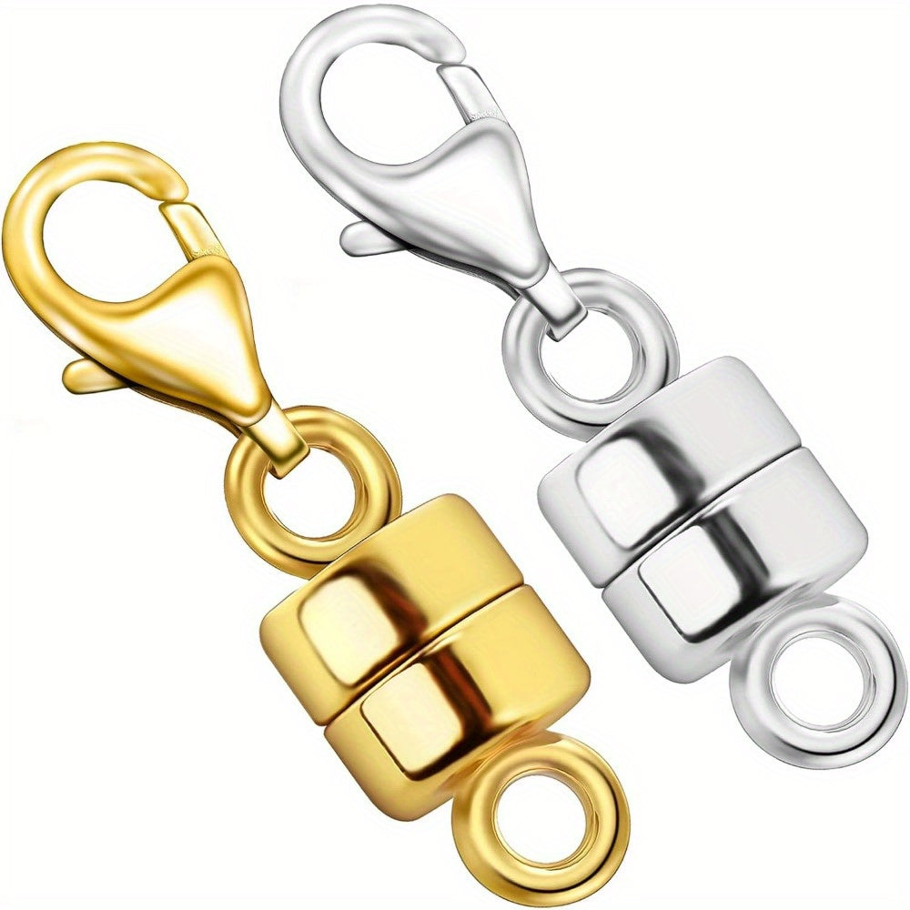Magnetic Necklace Clasps and Closures with Lobster Clasp Converters – Gold and Silver Jewelry Findings for Bracelets, Necklaces, and Chains – Available in 2, 6, 7, 8, 9, 16, and 18 Piece Sets
