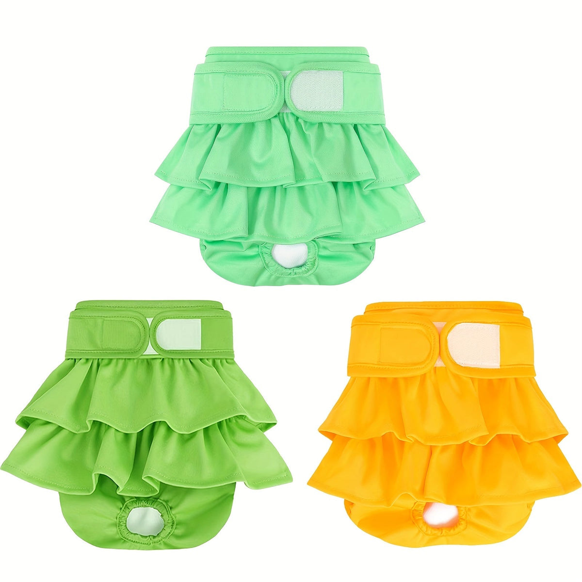 Washable Female Dog Diapers 3-Pack, Reusable and Highly Absorbent – Dog Period Panties for Female Dogs in Heat, Incontinence, and Puppy Training, XS to L