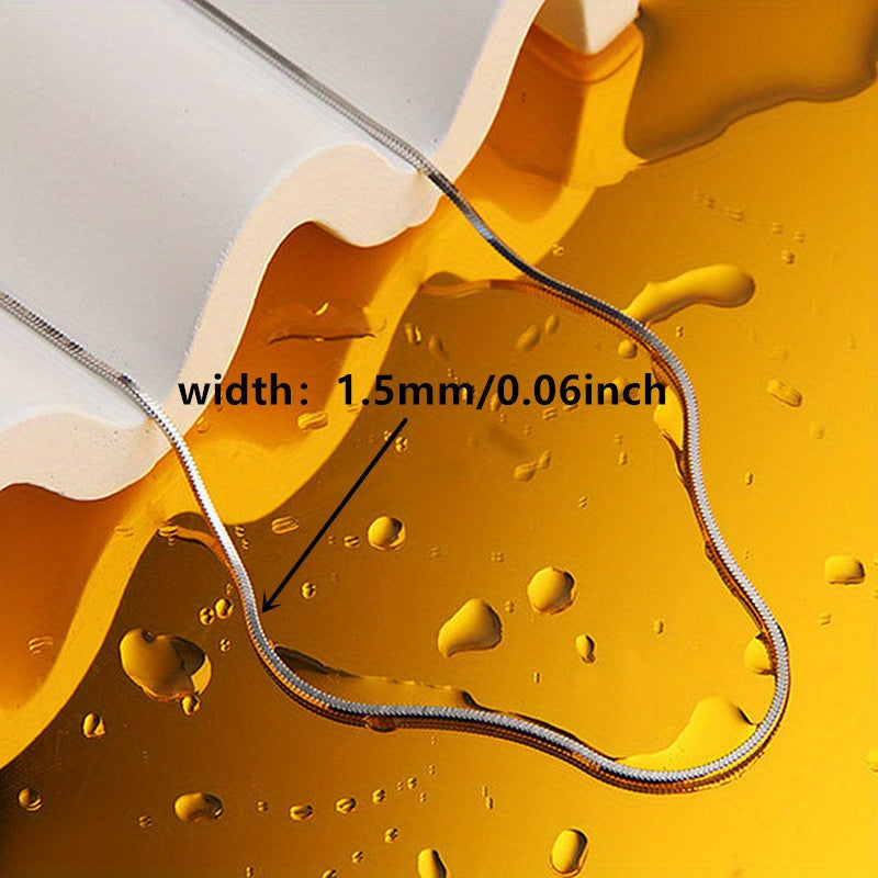 925 Sterling Silver Plated Snake Chain Necklace for Women – Square Link Boho Luxury Design, 20-Inch All-Season Jewelry, Perfect for Parties, Weddings & Daily Wear