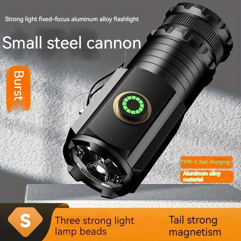 3000LM Rechargeable LED Flashlight Super Bright Magnetic Base Long Range - Tactical Flashlight for Camping, Outdoor, Car Repair, Emergency, and Household Use