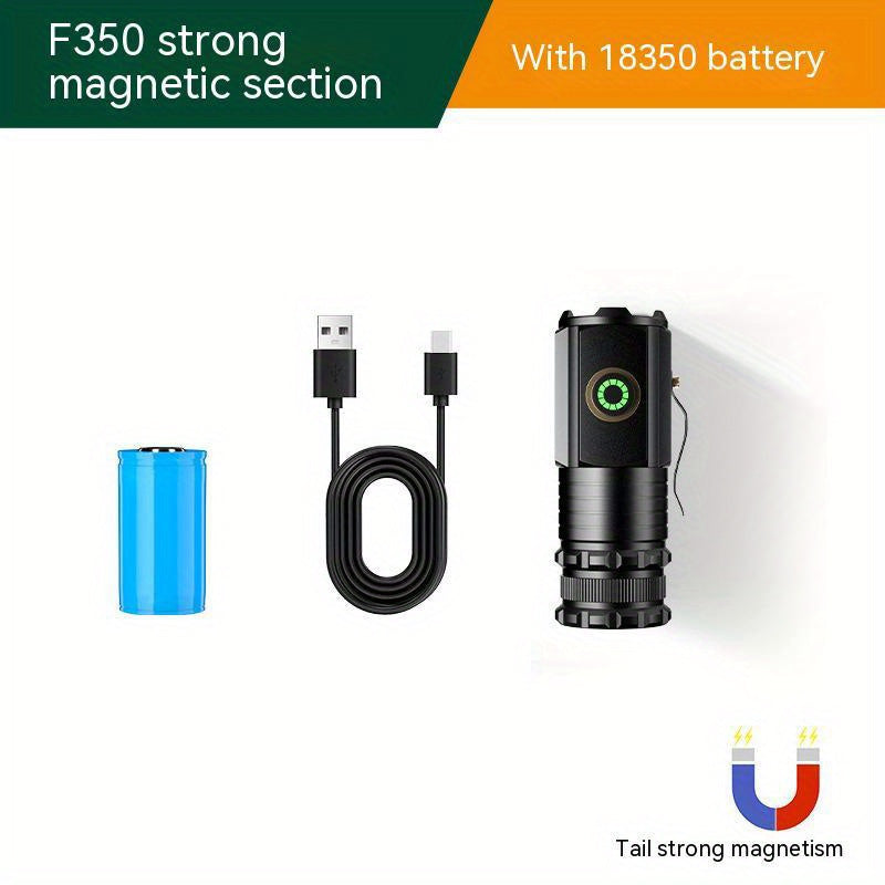 3000LM Rechargeable LED Flashlight Super Bright Magnetic Base Long Range - Tactical Flashlight for Camping, Outdoor, Car Repair, Emergency, and Household Use