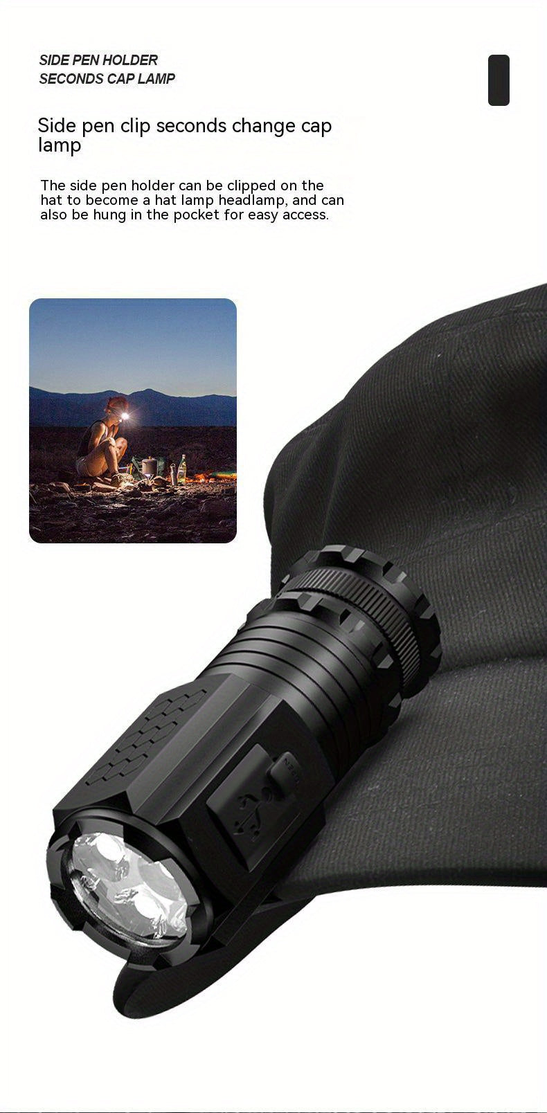3000LM Rechargeable LED Flashlight Super Bright Magnetic Base Long Range - Tactical Flashlight for Camping, Outdoor, Car Repair, Emergency, and Household Use