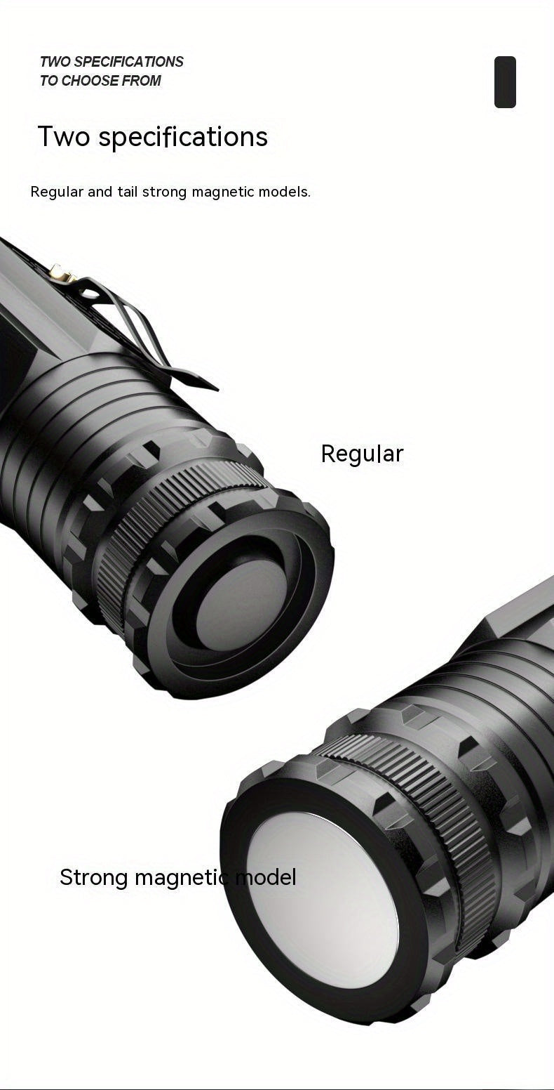3000LM Rechargeable LED Flashlight Super Bright Magnetic Base Long Range - Tactical Flashlight for Camping, Outdoor, Car Repair, Emergency, and Household Use