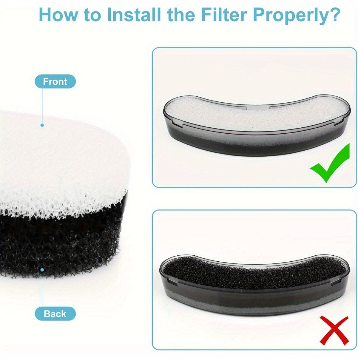 Replacement Filters for Dog and Cat Water Fountains, 4/8/16/20/24 Pack, Activated Carbon Multi-Filtration, Compatible with NPET DF10 DF30 Automatic Pet Water Dispensers