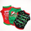 3-Piece Dog Christmas Costume Set – Santa Claus Vest & Holiday T-Shirt Pet Clothes for Dogs and Cats, Sizes XS to L, Festive Party Outfit for Christmas Celebrations, Cute Holiday Gift for Pets