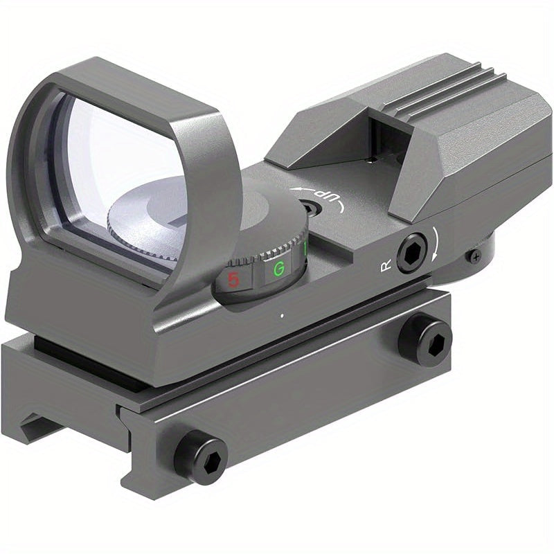 33mm Red Green Dot Sight – 4 Reticle Modes, 5 Brightness Settings, Parallax-Free Ultralight Rail Mount Scope for Rifles, Shotguns, and Carbines, for Hunting, Target Shooting, and Tactical Use, CR2032 Battery Included