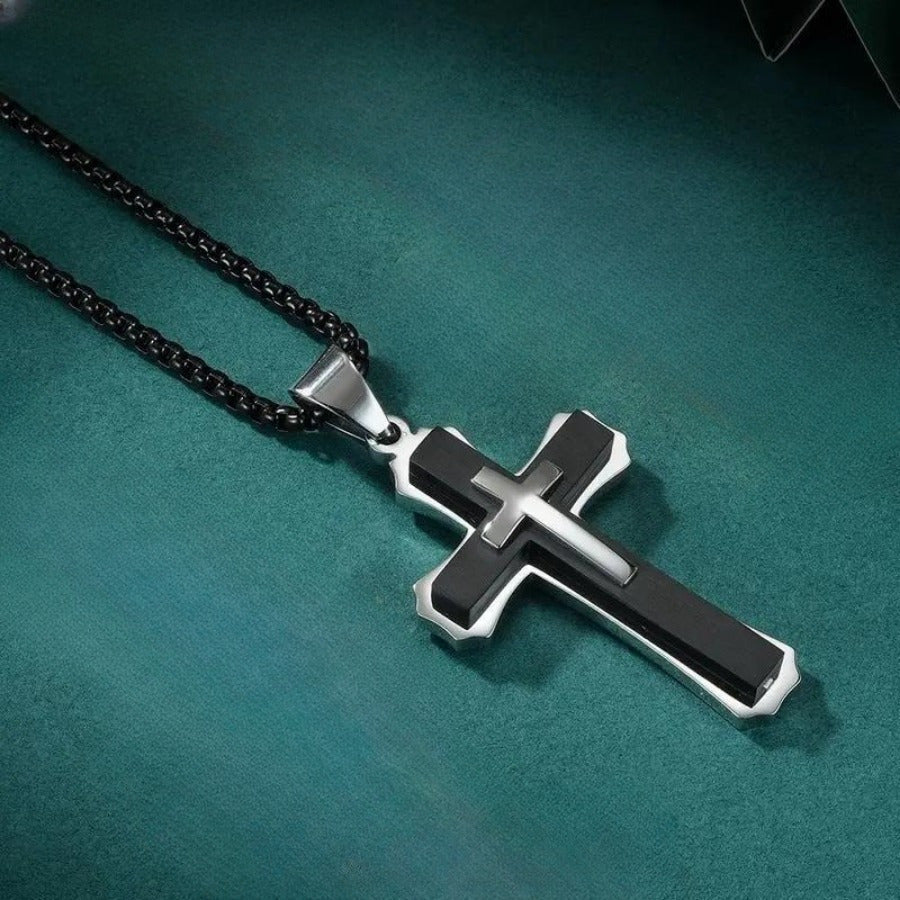 4-Piece Cross Necklace Set for Men and Women – Fashionable Unisex Silver Cross Pendant Necklaces, Faith Jewelry Gift for Anniversaries, Family, Relatives, and Loved Ones