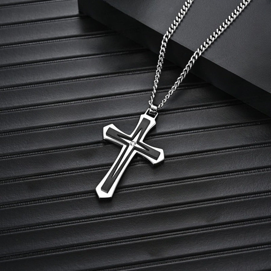 4-Piece Cross Necklace Set for Men and Women – Fashionable Unisex Silver Cross Pendant Necklaces, Faith Jewelry Gift for Anniversaries, Family, Relatives, and Loved Ones