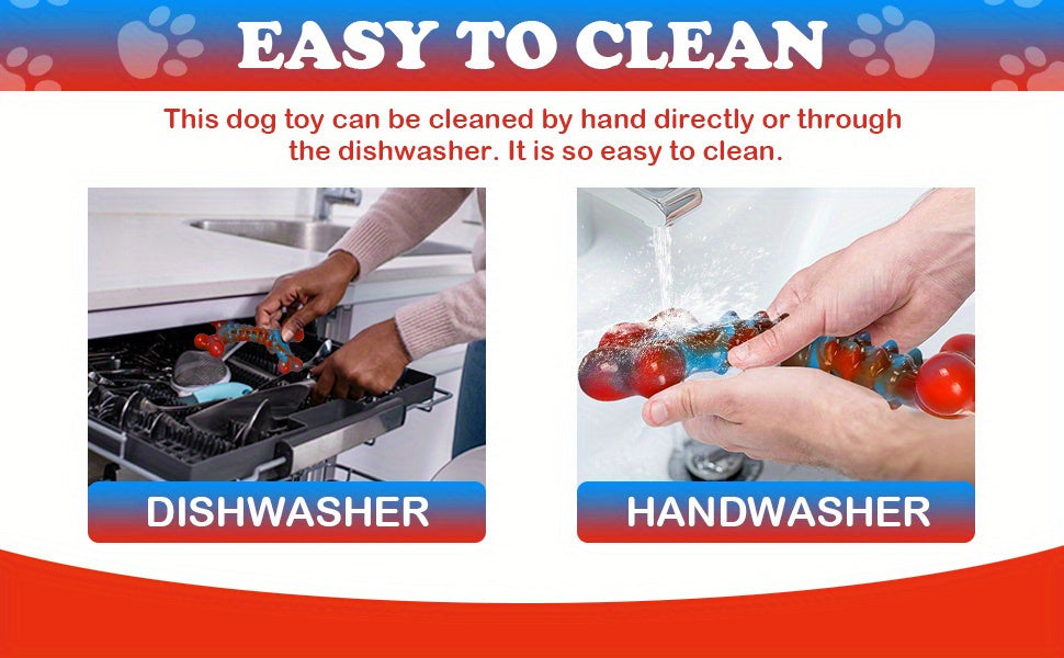 Indestructible Dog Chew Toys for Aggressive Chewers, Large Breed Tough Nylon Dog Teething Toy, Durable Sturdy Boredom Relief Interactive Chew Toy Keeps Dogs Busy, Red, 1pc/2pcs/4pcs