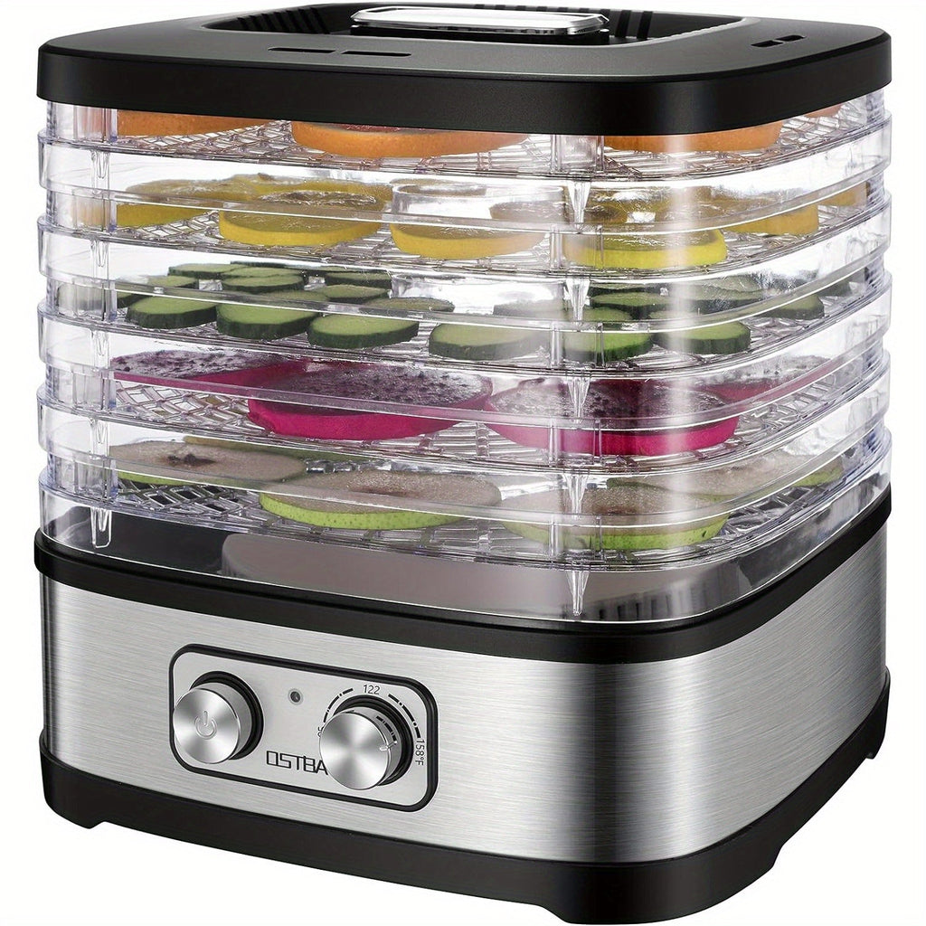 OSTBA Food Dehydrator 240W Temperature Control 5 or 8 BPA-Free Dishwasher Safe Trays for Jerky Fruits Herbs Vegetables with Recipe Book Electric Food Dryer Machine