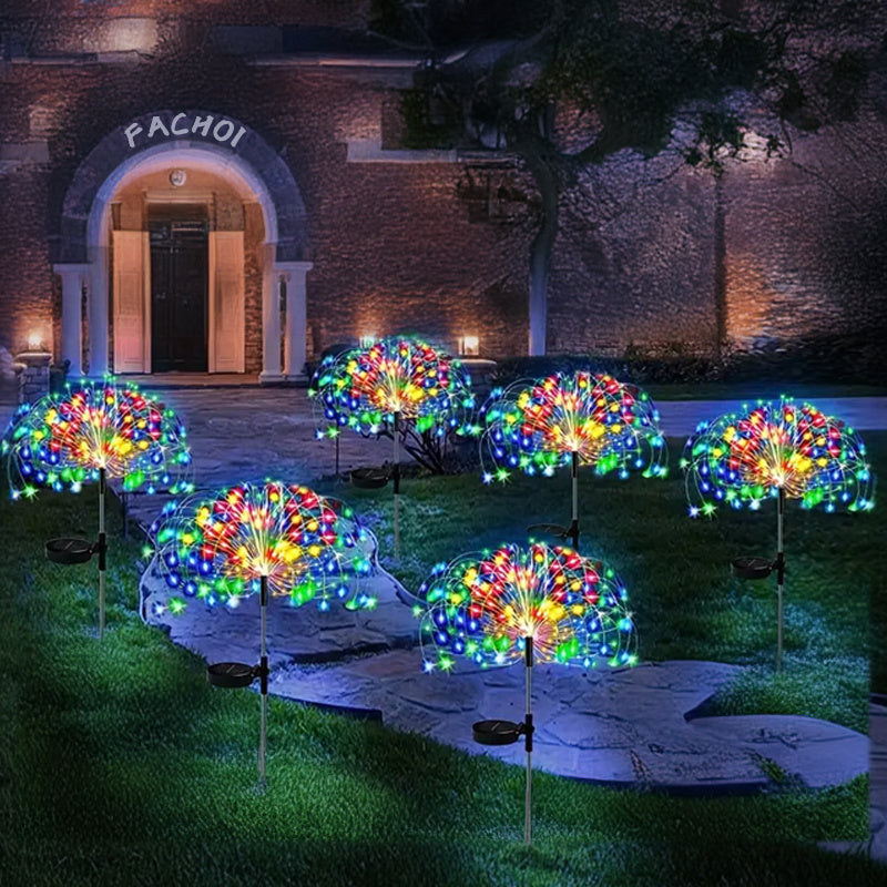 Solar Firework Garden Lights Outdoor, 8 Modes LED Smart Sensor Switch Waterproof Landscape Lighting for Garden, Patio, Walkway, Pathway, Yard, Lawn, Party, and Wedding Decoration (60, 200, 360 LEDs)
