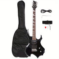 Beginner Electric Guitar Burning Fire Style, HSH Pickup 24-Fret Basswood Body Maple Neck Rosewood Fingerboard, Full Starter Kit with Bag Strap Pick Whammy Bar Cable & Tools, Right-Handed 6-String