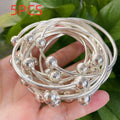 Handmade Thick Copper Silver-Plated Stackable Boho Bangle Bracelet Set for Women, West Indian Retro Style for Daily Wear and Special Events, 5pc or 10pc