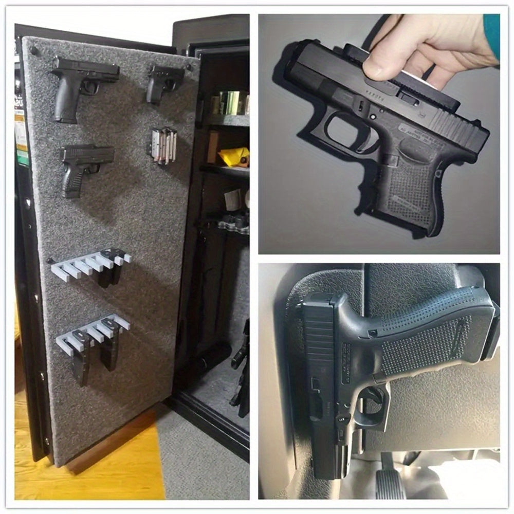 Magnetic Pistol Holster Mount – 30 lbs Rubber Coated Gun Holder for Car, Truck, Home, Wall, and Table, Quick Draw Ready, Won't Scratch Firearm, Strong Double-Sided Tape Included